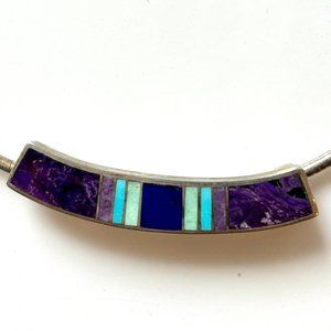 Gorgeous stone set sterling silver choker necklace